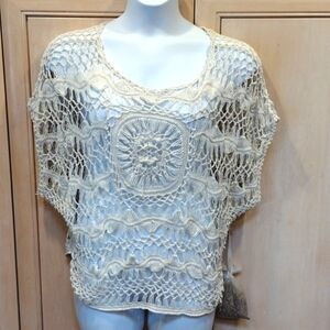 🤍Forever21 Sand Crochet Beach Cover Top